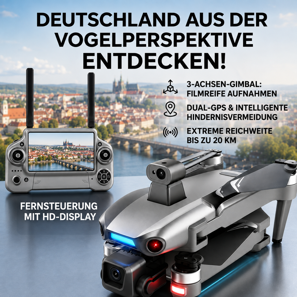 Profi-Wärmebilddrohne mit 4K-Kamera, Infrarot & GPS, für Jagd, Sicherheit und Industrie