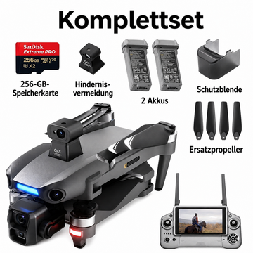 Basismodell (nur Gerät + 2 Akkus + Fernbedienung + 256-GB-Speicherkarte + Hindernis + Schutzhülle + 4 Ahornblatt-Zubehörteile)